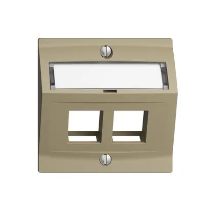 Kit montaggio EDIZIOdue F, con cappa di uscita obliqua, per 2×Keystone, sand 