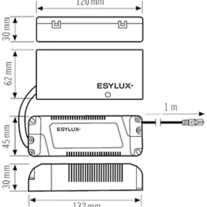 LED-Konverter ESYLUX DRIVER SET 30W RJ45 