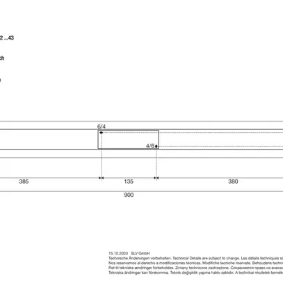 Applique LED SLV DIRETO 90 20W 1680lm 2700/3000K 180° REG 900×90×35mm bianco 