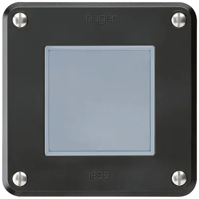 Contact à poussoir ENC robusto IP55 noir 