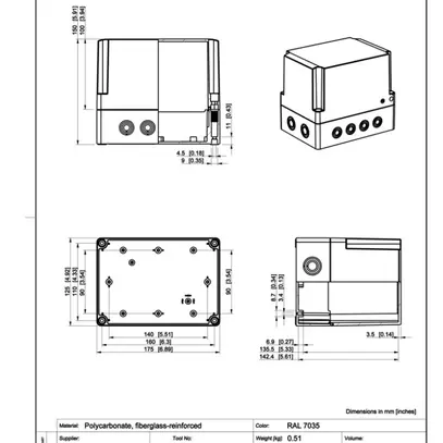 Coffret d'appareil CUBO S 125×175×150 