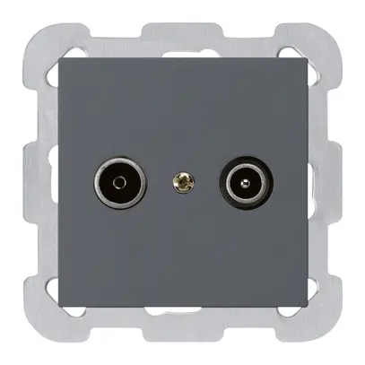 Presa di passaggio INC kallysto R/TV 23dB antracite con piastra di fissaggio 