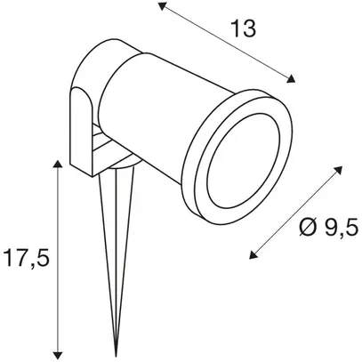 Luminaire à piquet terre SLV NAUTILUS 15 GU10 QPAR51 11W Ø95×155mm IP65 rouillé 