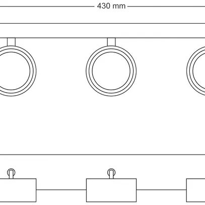 Spot LED Philips Bracia 16.5W 1650lm 2700K 110° 430×80.5mm nero 3×Spot 
