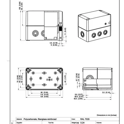 Coffret d'appareil CUBO S 75×125×100 