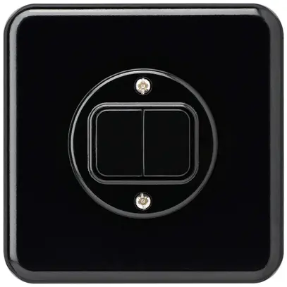 Kit front. INC basico 86×86 nero per interr. con bottone doppio 