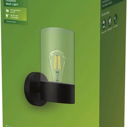 Applique Philips Flareon E27 1×25W IP44 Ø120×270×165mm noir 