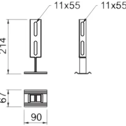 Suspension centrale Bettermann, pour pendard US 3 B100mm, acier galvanisé 