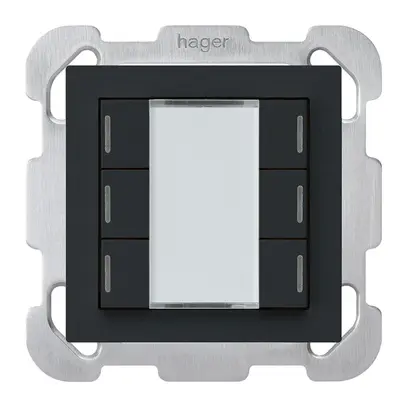 UP-Taster kallysto B KNX 6× RGB LED s/e-link schwarz 