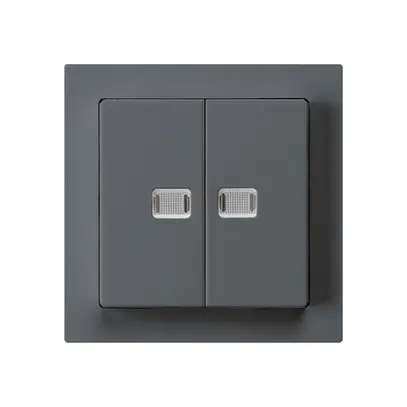 Interruttore pulsante luminoso INC kallysto 1/3+3/1 con 2 lenti antracite 