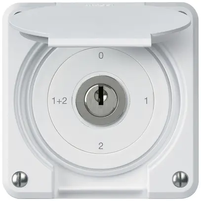 Interrupteur à clé ENC robusto IP55 avec clapet S1/1P blanc pour combinaison 