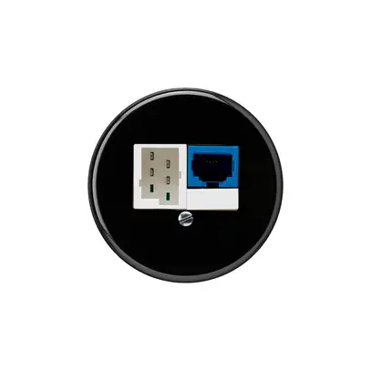 Inserto per scatola INC DSL basico 1×RJ45/1×T+T nero 
