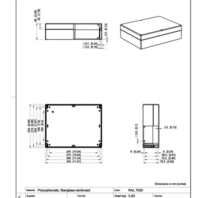 Scatola per apparecchio RW CUBO D230×300×86mm DPCP grigio 