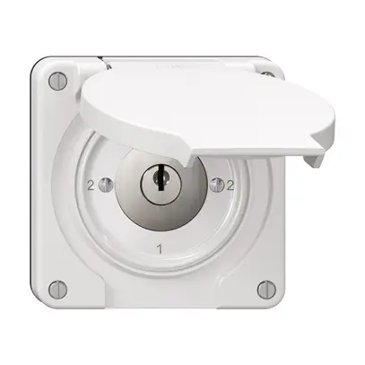 Interruttore rotativo NEVO N.CO 3/1L con serratura&2 chiavi KS 2-1-2-1 bianco 