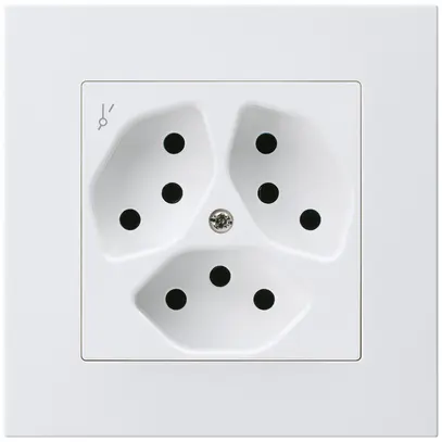 Presa INC kallysto.pro 3×T13/1 bianco con protezione bambini 