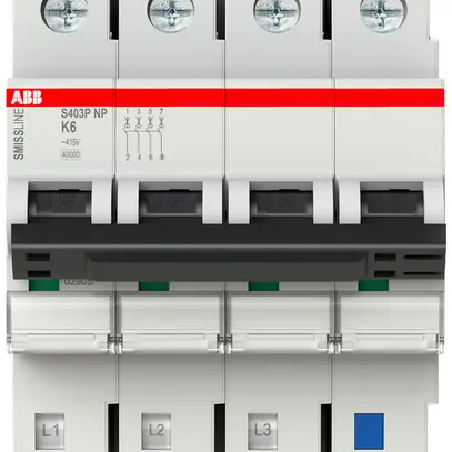 Disjoncteur SMISSLINE TP, 3LN, K, 6A, 40kA 