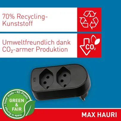 Fiche multiple MAX HAURI ADAPT SPLIT 10A 2×T13 noir 