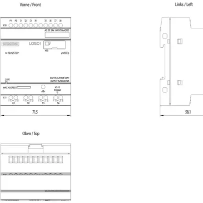 Modulo logico PLC Siemens LOGO!8.3 24RCEO(AC), 8ED/4UD 