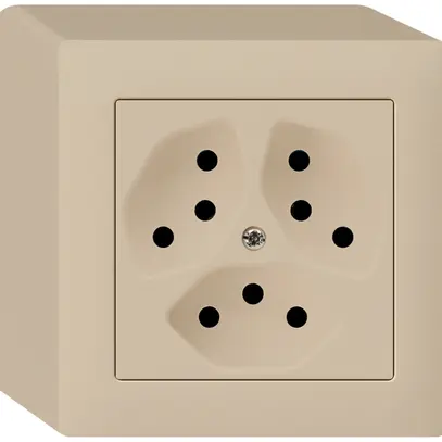 Presa AP kallysto 3×T13 beige con protezione bambini 
