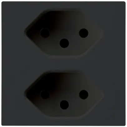 Prise pour armoire de toilette Hager, 2×T13, D, noir 