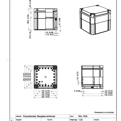 Scatola per apparecchio CUBO O 200×200×180 