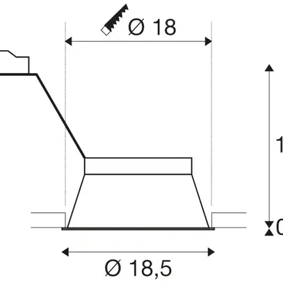Plafonnier INC SLV HORN-T, GU10 50W IP20 noir mat 
