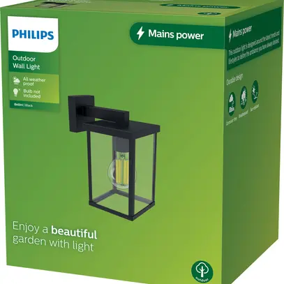 Applique Philips Bellini SQ E27 1×25W IP44 236×234×174mm nero 