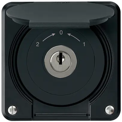 Contact pivotant à clé ENC robusto IP55 noir avec clapet inverseur 