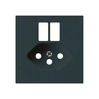 Plaque frontale kallysto pour prise 2×USB & T13 noir 