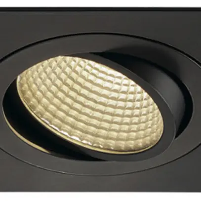 Downlight LED INC SLV NEW TRIA, 12W 1100lm 3000K 38° carré IP20 noir mat 