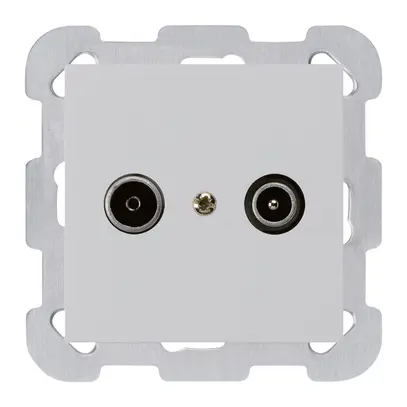 Presa di passaggio INC kallysto R/TV 23dB grigio chiaro con piastra di fissaggio 