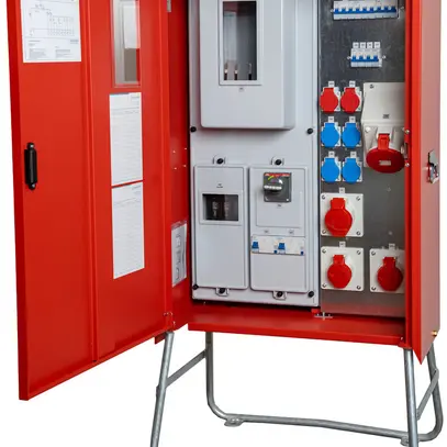 Armadio distributore collegamento Demelectric 63A 44kVA NH00 IP44 rosso 