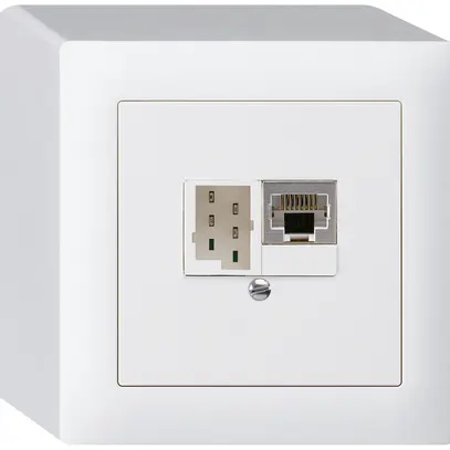 Scatola AP kallysto 1×RJ45s+1×TT83 bianco 