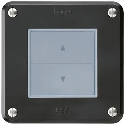 Interrupteur pour stores ENC robusto IP55 noir avec 2 touches de fonction 