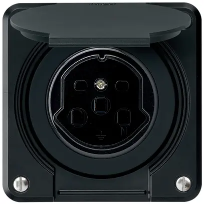 Presa INC robusto tipo 25 nero per combinazione 