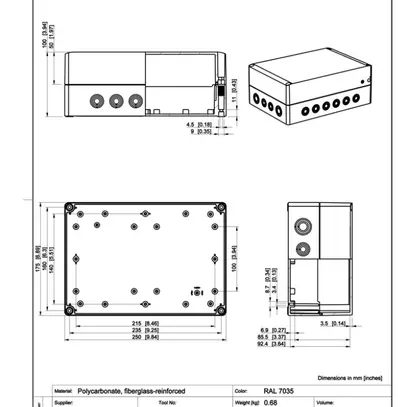 Scatola per apparecchio RW CUBO S 175×250×100mm SPCM trasparente 