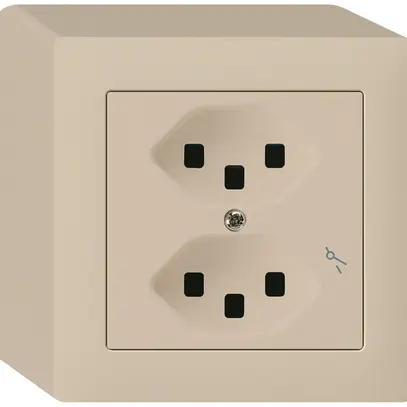 AP-Steckdose Hager kallysto 2×T23 1×S Q beige 