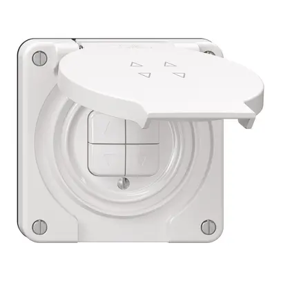 Interrupteur pour stores NEVO N.CO 2-canal, profondeur 18 mm, 87×87 mm, blanc 