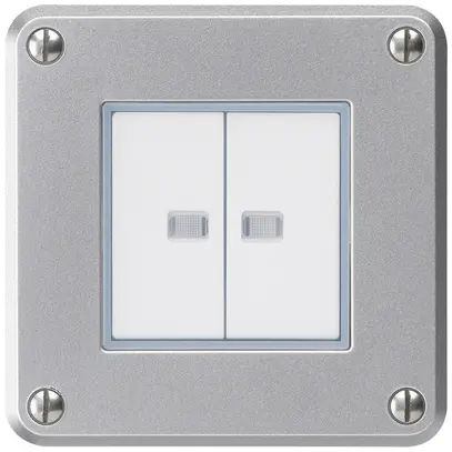 Contatto pulsante INC robusto IP55 2×1P alluminio 2×illuminato 