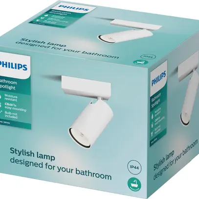 Spot Philips Idris GU10 1×5W IP44 109×100mm blanc 
