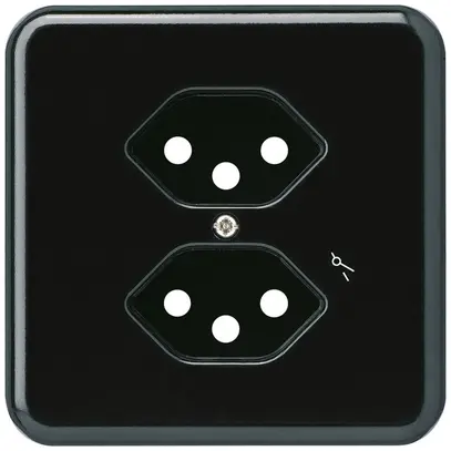 Plaque de recouvrement grd.I 2×type 13/1 noir basico 