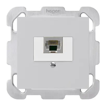 Scatola INC kallysto 1×RJ45s grigio chiaro con piastra di fissaggio 