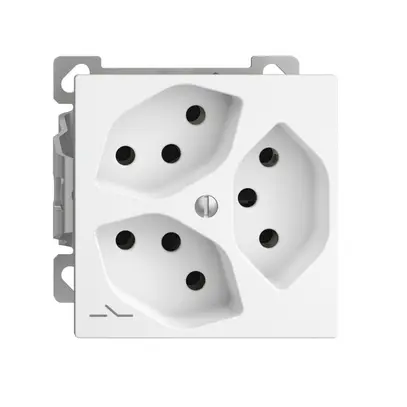 Prise AP EDIZIOdue 3×T13 blanc 1×S intérieur pour combinaison 
