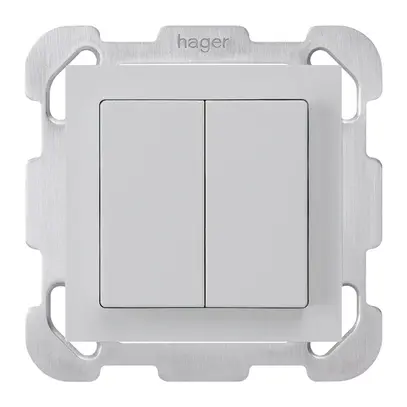 Poussoir ENC kallysto 2×A-R/1P gris clair avec plaque de fixation 