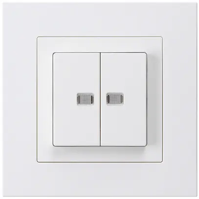 Interruttore pulsante luminoso INC kallysto.pro 1/3+3/1 con 2 lenti bianco 