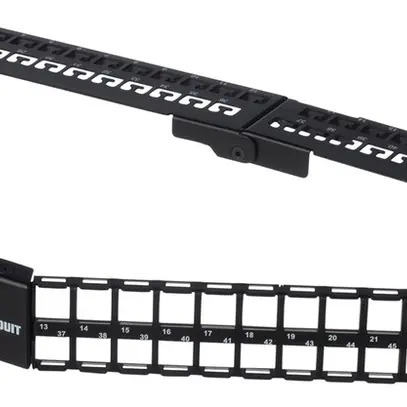 Panneau patch Panduit 48-port Keystone 2UH, à angle, noir 