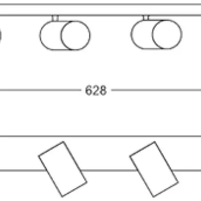 Spot Philips KOSIPO GU10 4×5.5W 628×70mm bianco 