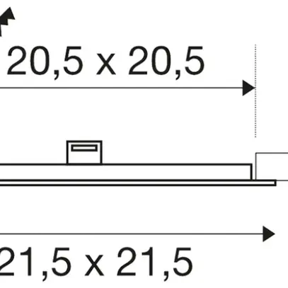 Plafoniera LED INS SLV SENSER 24 SQUARE 500mA 13W 1200lm 3000K 205×205mm INS bi 