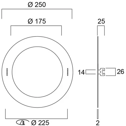 Anneau adaptateur Feilo Sylvania découpe Ø175…225mm RAL 9003 