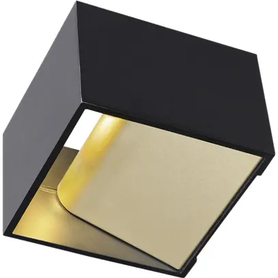 LED-Wandleuchte SLV LOGS IN, 12W 230V 2000…3000K 290lm IP20 schwarz/messing 